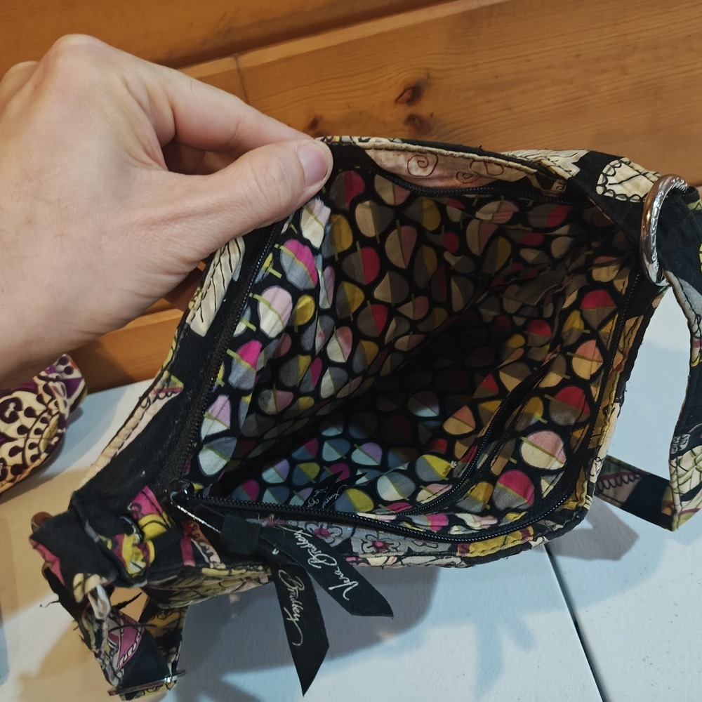 Vera Bradley Dark Purse Bundle, 2 Purses & 1 Clutch, Various‎ Colors and Pattern - Picture 3 of 7